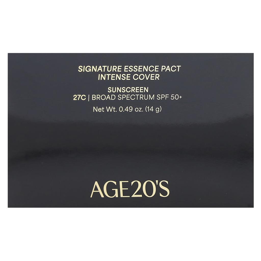 Age20'S, Signature Essence Pact, Intense Cover, Spf 50+, 27C, 14G(0.49Oz)