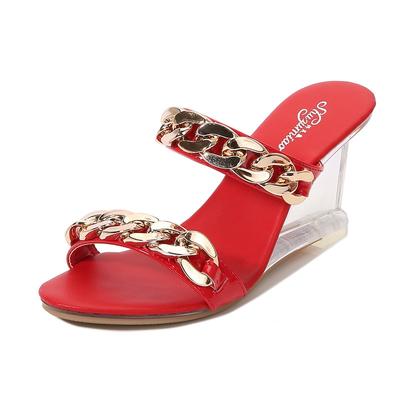 Серия 1098, туфли на танкетке и платформе, см, каблук см, женские простые прозрачные туфли с цепочкой и цепочкой, LFD