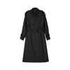 Plus Size Spring Autumn Long Elegant Chic Trench Coat for Women Drawstring Waist Double Breasted Jacket
