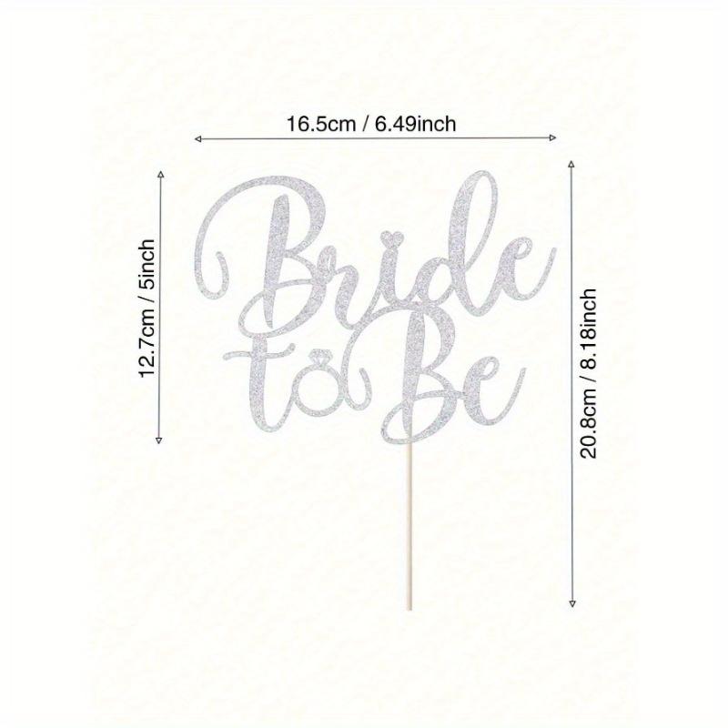 Серебристый глиттерный топпер для торта 'Bride To Be' - Идеально подходит для девичников, помолвок и мальчишников