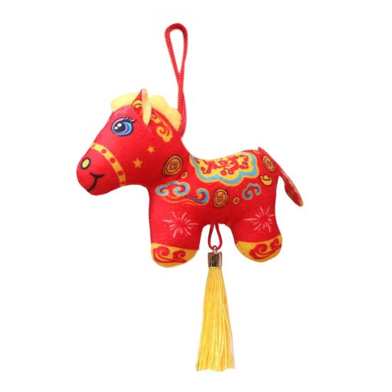 Подвеска-брелок в виде лошади, плюшевая кукла на удачу в виде лошади, мягкая фигурка зодиакального пони, год 2026