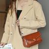 Small Square Bag Genuine Leather Crossbody Bag for Women's 2024 New Wide Shoulder Strap Genuine Leather Commuting Shoulder Bag