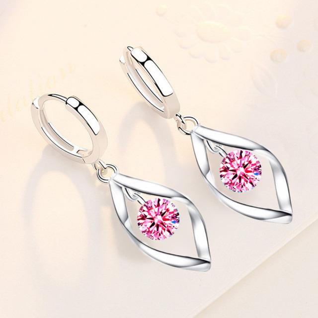 Новые женские серьги из стерлингового серебра 925 пробы, модные длинные белые пудровые синие серьги высокого качества, модные поворотные серьги, ювелирные изделия, подарок