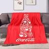 Red and White Coca-Cola Heart Design Patterned flannel blanket perfect for the bedroom living room, sofa, or a little nap