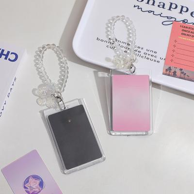 Акриловый прозрачный чехол для карт, студенческий автобус, карта, защитный чехол для карты питания, ID, фотодисплей, брелок, подвеска, женский