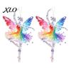 Cute Hanging Accessories 2Pcs Glitter Ballet Girl Keychain, 2D Acrylic Pendant for Bag Backpack, Sparkling Indoor Home Decor Dancer Car Rearview