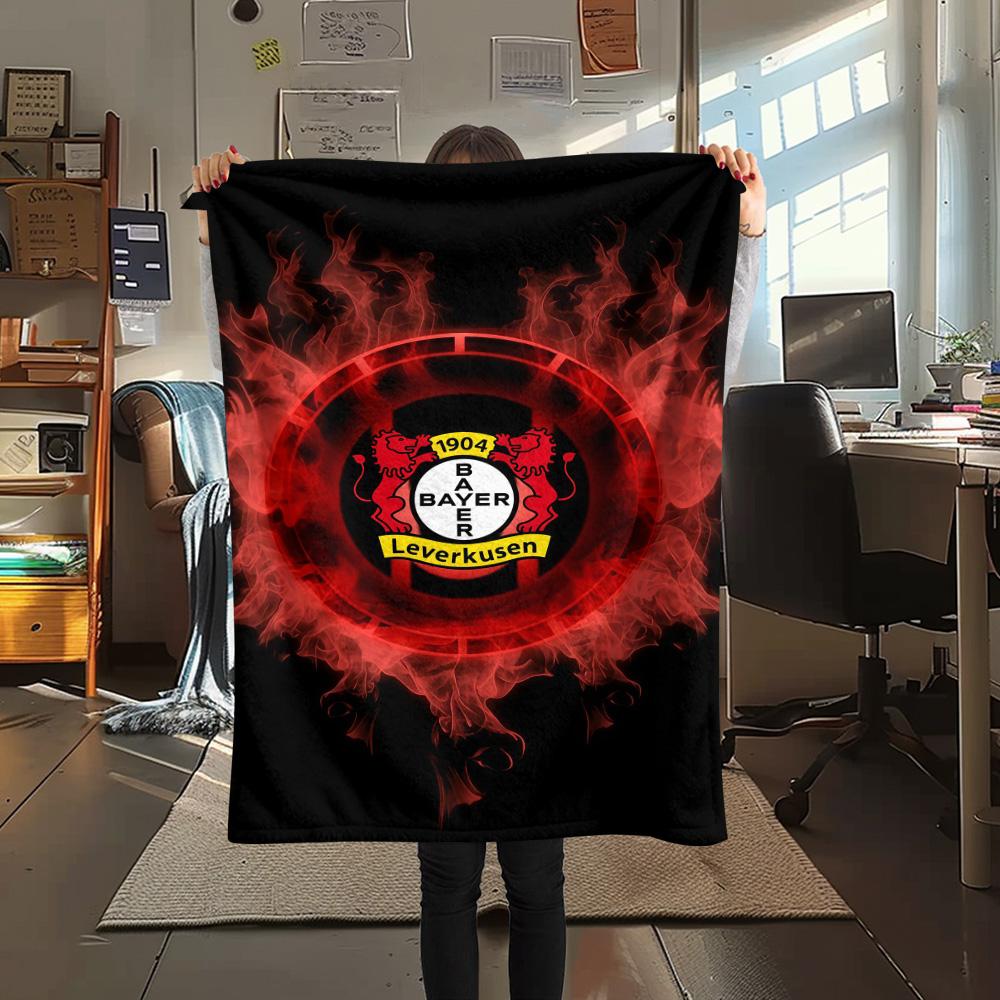 Bayer 04 Leverkusen logo Print FlAannel Blanket, High quality Comfortable for All Seasons, Home Decor, Warmth and Comfort