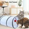 Игрушечный туннель для кошек S-образный Т-образный Y-образный прямой складной интерактивный туннель для домашних животных с игровым мячом Легко складывается для переноски Крытый игровой домик-лабиринт