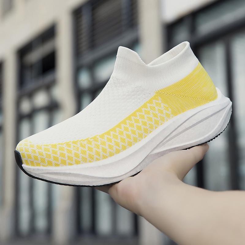 Унисекс Кроссовки-носки с толстой подошвой Real Boost Эластичная вязка Дышащие Большого размера Амортизирующие Спортивные Беговые Обувь Для Мужчин Женщин