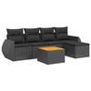 VidaXL Salon de Jardin avec Coussins 6 pcs, Canapés de Terrasse, Ensemble de Meubles de Patio, Mobilier d'Extérieur, Noir 3224977