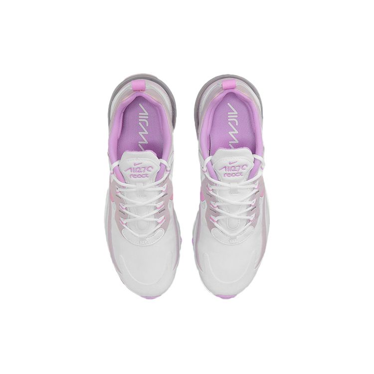 Nike Air Max 270 React Retro Comfortable Durable Low Top Air Cushion Running Shoes Women Sneaker Off-White Purple CZ1609-100