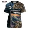 Камуфляж для рыбалки сома, мужская футболка с 3D принтом, крутая летняя повседневная футболка унисекс, подарок для рыбака