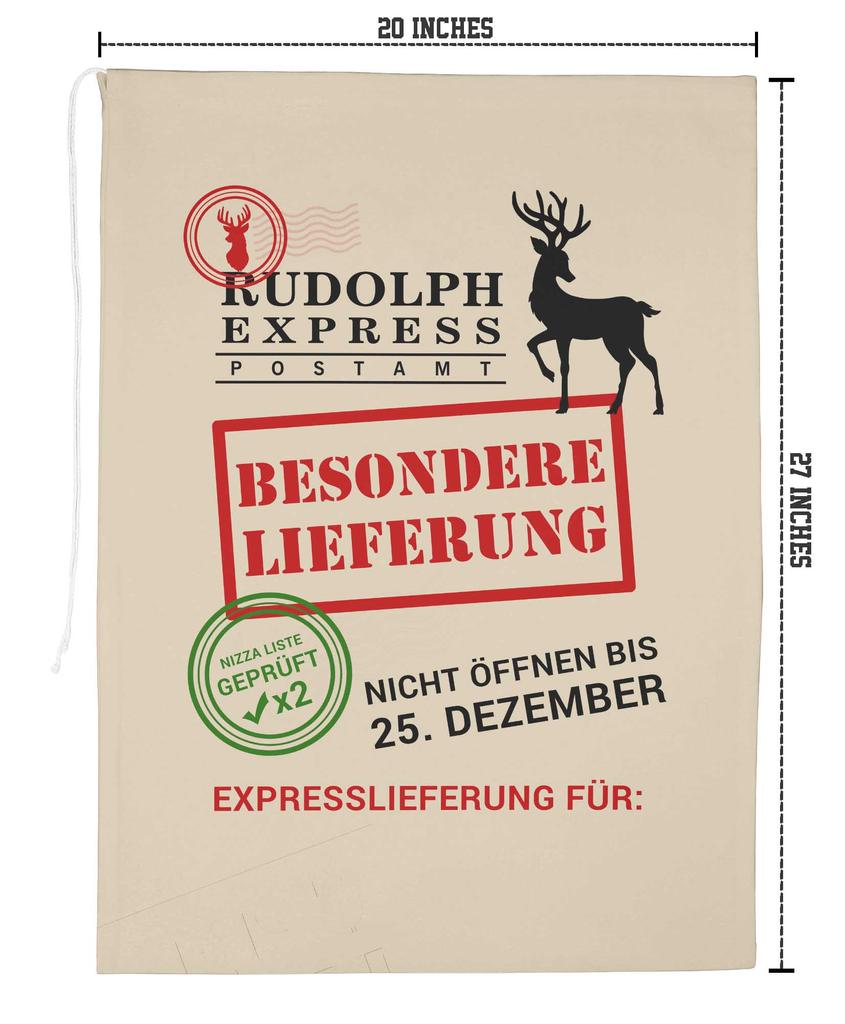 Printtoo Упаковка из 2 специальных рождественских мешков с завязками, очень большого размера, для многоразового хранения рождественских подарков, 27x20 дюймов