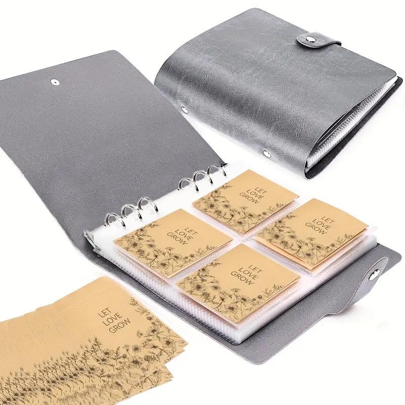Cross-Border Seed Storage: Rapeseed Envelope with 2-Hole Insertable PU Leather for Flower & Vegetable Seeds