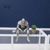 Niche Trendy Room Decoration 3D Printed Resting Knight Figurine, Edge Sitting Dark Fantasy Detailed Medieval Soldier Model Statue, Armored Warrior