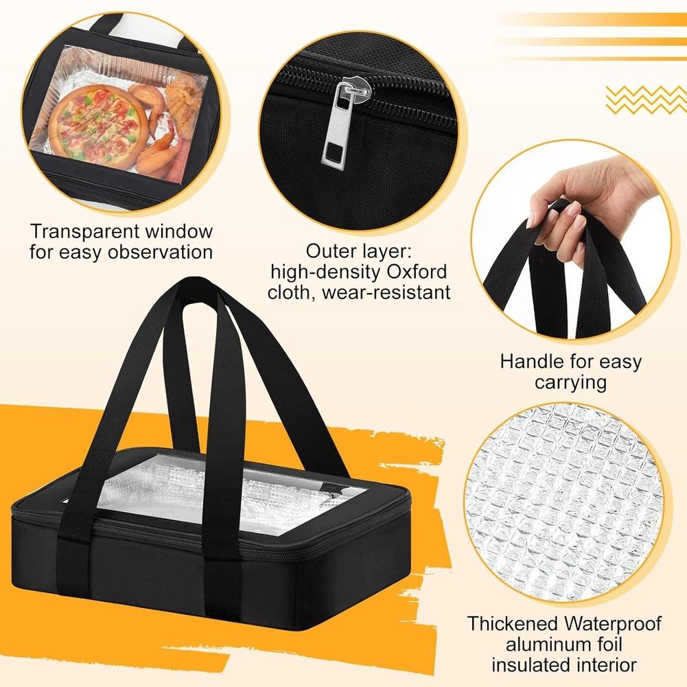 Складывающаяся термосумка для еды с крышкой, держателем для алюминиевого лотка, ручкой 33*27*7 см, термосумка, сумки для инструментов для барбекю