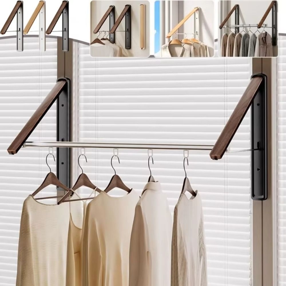 Multi-Functional Wall Mounted Rack Aluminum Material Invisible Laundry Hanger  Balcony Use