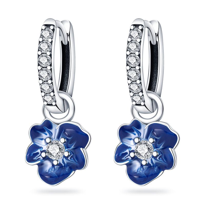 Серьги-кольца из серебра 925 пробы с синим цирконом, ловцом снов, пером, звездой, луной, милым когтем для женщин, тонкие ювелирные изделия в подарок на день рождения