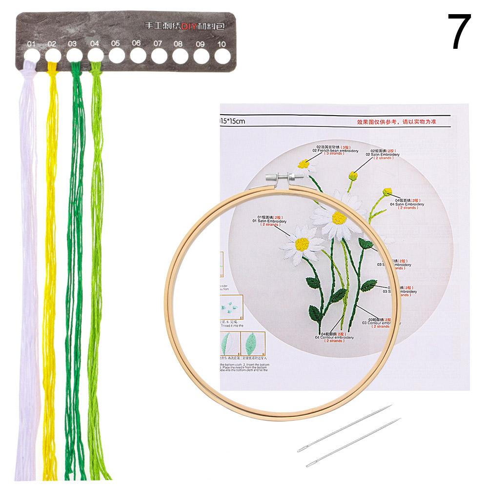 Нить Орнамент Швейные аксессуары Набор для вышивки крестом Пяльцы для вышивания Игла Дырокол Цветочная вышивка
