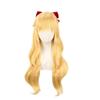 Cosplay Wig, Minako Style with Bow, Yellow and Gold, Heat-resistant Wig