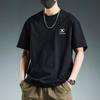 Short Sleeved Men's Summer Pure Cotton Heavyweight Round Neck T-shirt Trendy Brand Trend 2025 New Loose American High Street Clothes