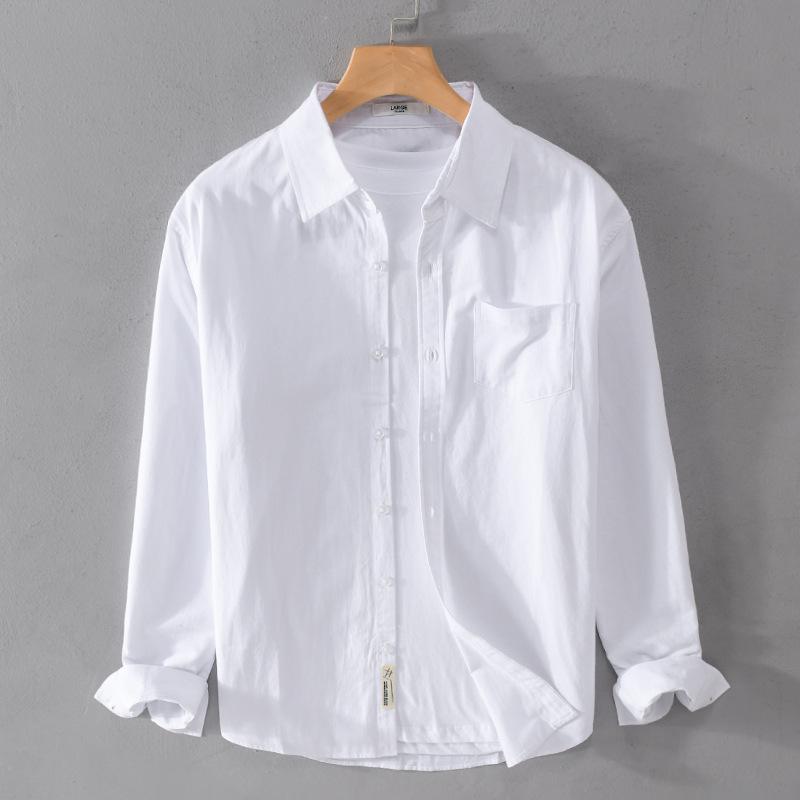 Pure Cotton, Autumn Men's Fashion Business Comfortable Slim British Style Work Casual with Breathable Cotton Long Sleeve Shirt