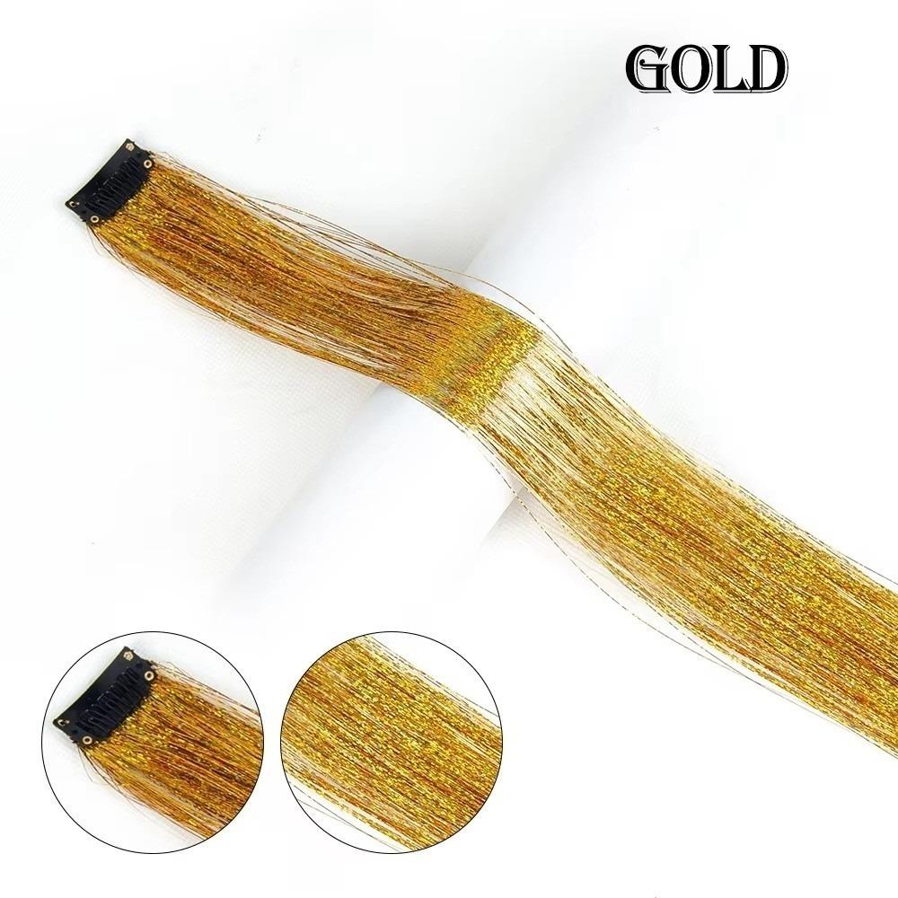 Мелирование Заколка Заколка в Наращивание Волос Блестящие Разноцветные Сказочные Волосы Мишура для Волос Синтетические Длинные Прямые Волосы Мелирование Девочки