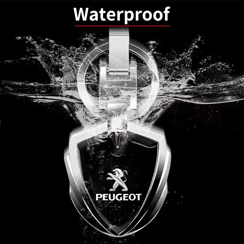 For Peugeot Car Emblem Stying Metal Key Rings Shield Shaped Keychain For Peugeot 407 508 2008 5008 307 308 3008 206 207 208 107