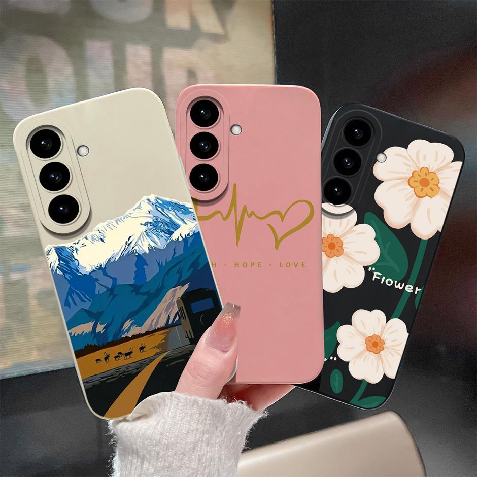 Чехол Для Samsung Galaxy S26 Plus Ultra Мультяшный Цветочный Узор Силиконовый Защитный Чехол Для SamsungGalaxyS26 Plus S26Ultra Funda