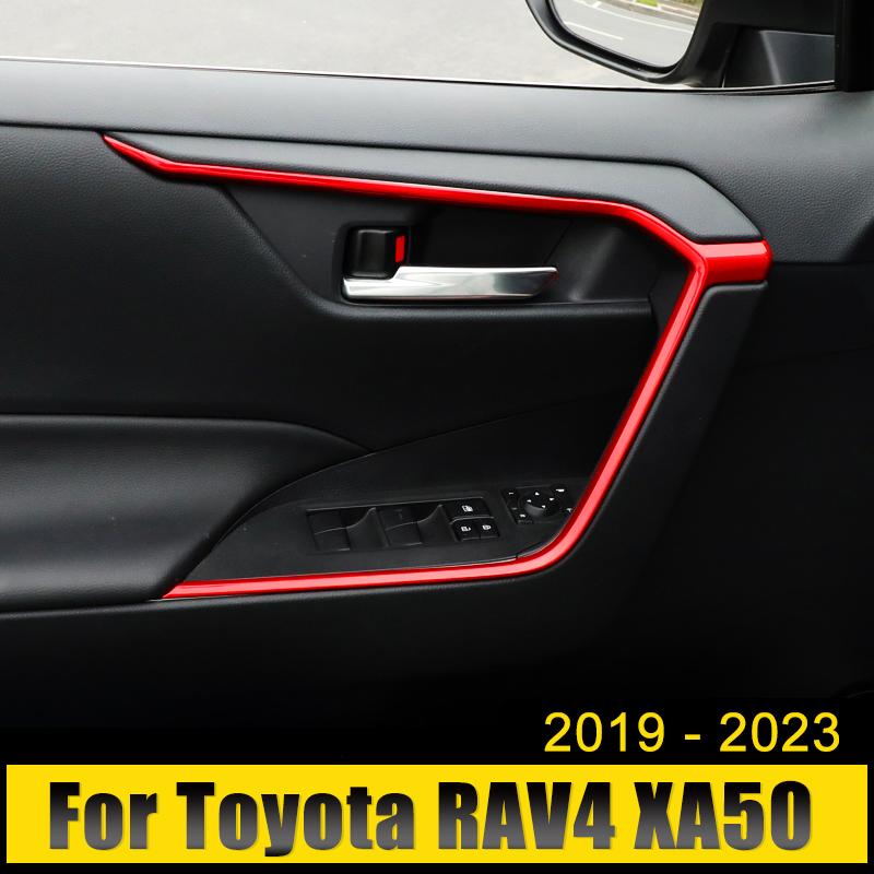 Для Toyota RAV4 XA50 2022 2023 ABS салон автомобиля молдинг подъемник подлокотник декоративные дверные чаши полоски накладки