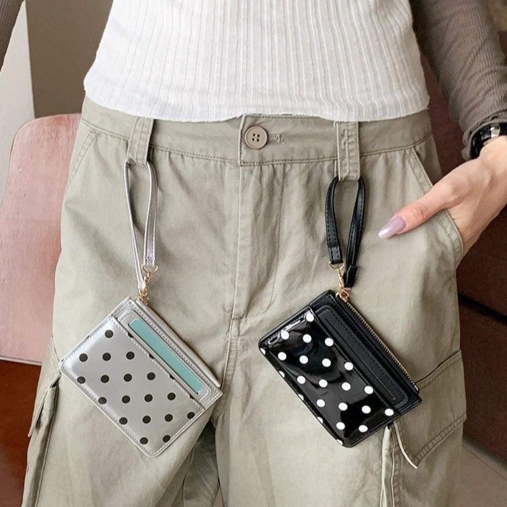 Ultra Slim Minimalist Coin Purse Ultra Light Women Mini Wallet Gift Polka Dot Card Holder Travel