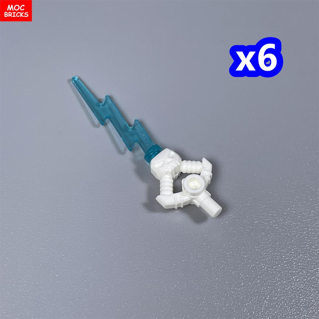 Нетоксичные Moc Кирпичи Скелетный Дракон Рукоять Меча 4 см Топор Молния Фигурка Конструктор Сборные Части Детские Игрушки