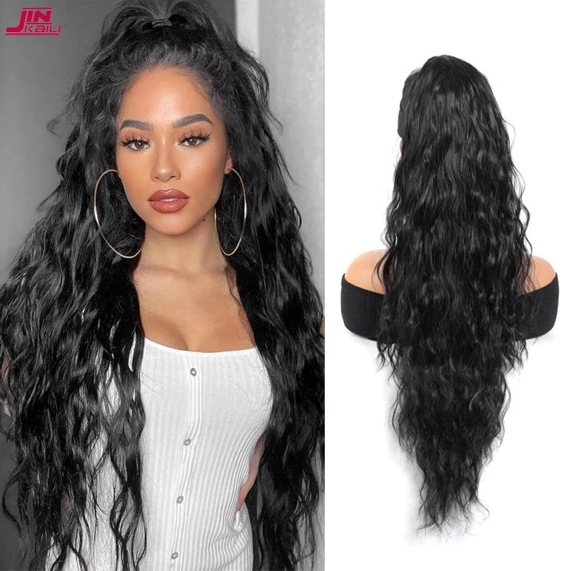 Регулируемые накладные волосы с завязками на завязках - длинные вьющиеся синтетические накладные волосы для женщин - ежедневное использование - подходит для всех типов волос