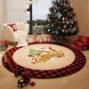 Christmas Plush Rug Festive Home Decor Round Area Bedroom Living Room