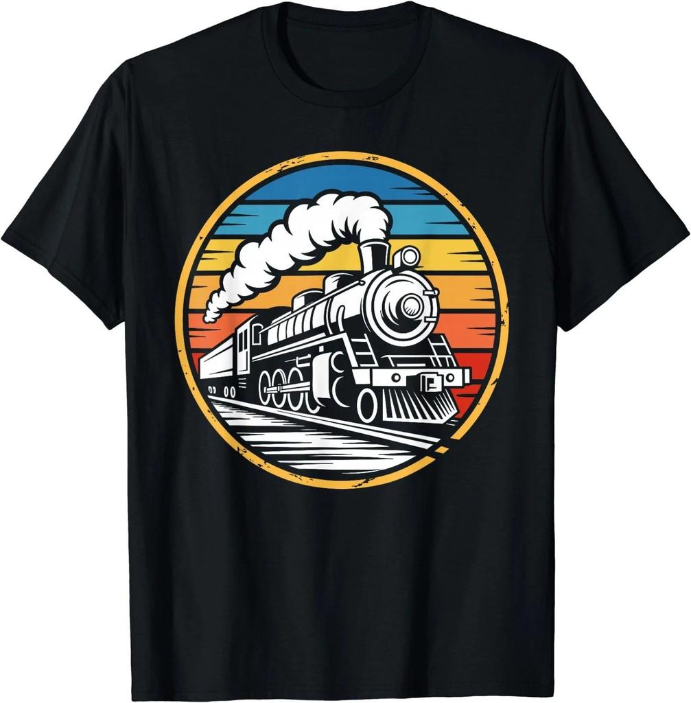 Train Art for Men Women Kids Railway Steam Engine Train T-Shirt