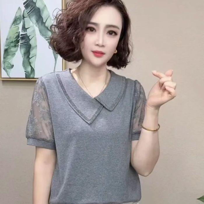 Женская приталенная блузка с коротким рукавом в европейском стиле, лето 2025