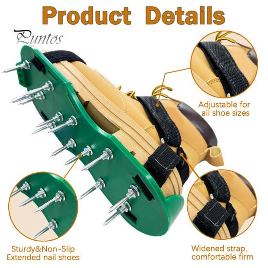 Обувь для аэрации газона, аэрационные сандалии с шипами и ремешками-липучками, прочная обувь для аэрации двора, патио, сада