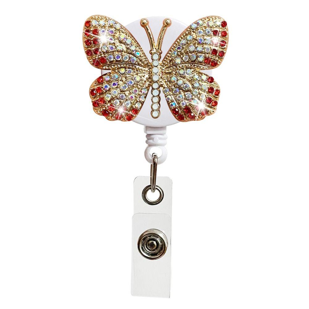 Rotate Badge Reel Clip Rhinestone Name Card Parts New ID Badge Holder