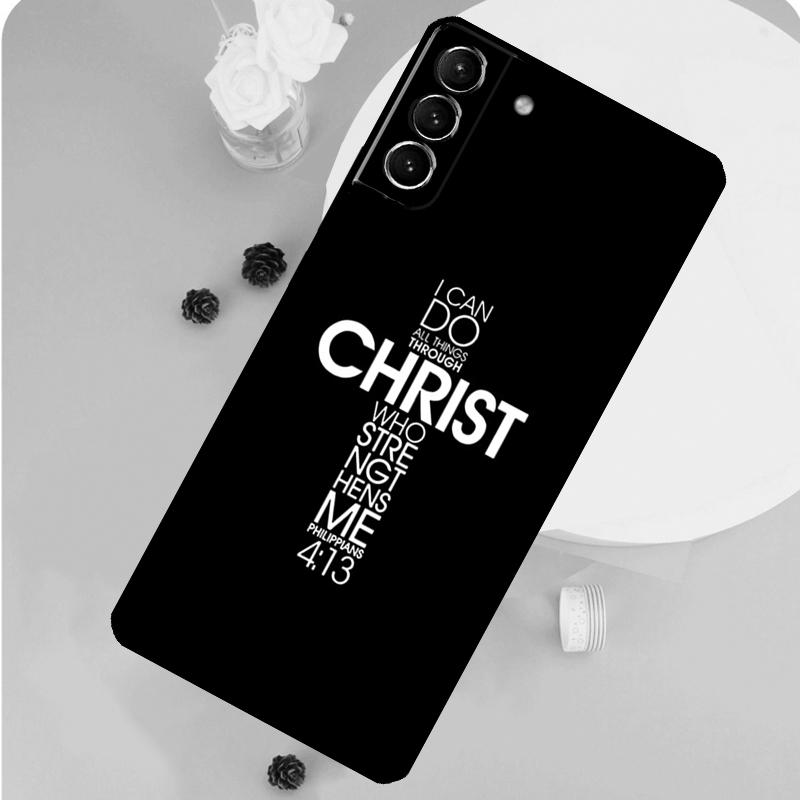 Библейский стих Иисус Христос Христианский Чехол Для Samsung Galaxy S22 S23 Ultra Note 20 Note 10 Plus S9 S10 S20 S21 S23 FE Задняя Крышка