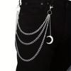 1Pc Hip Hop Punk Pentagram Pendant Waist Chain Ins Style Fashion Personality Multi-layer Metal Chain Men's and Women's Trousers