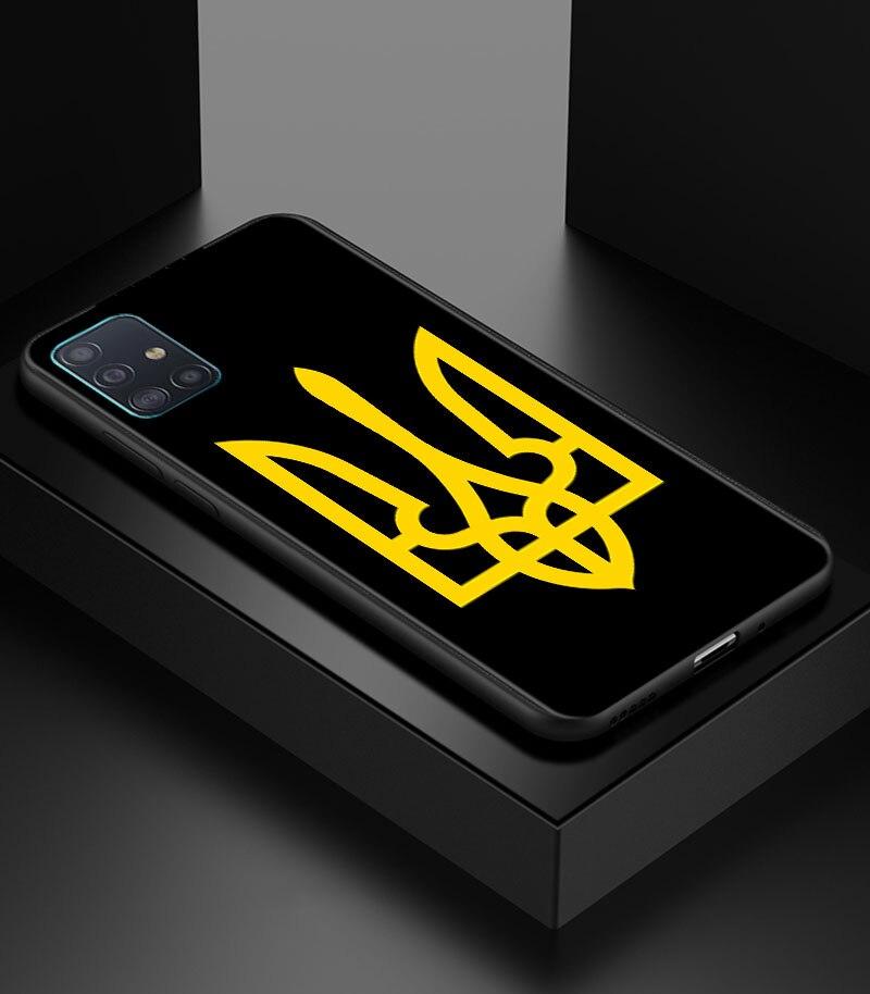 Роскошный чехол для телефона с рисунком флага Украины для Samsung Galaxy A70 A50 A40 A20s A30 A10s A20e A20 A10 A02s A01 A52, мягкий черный чехол