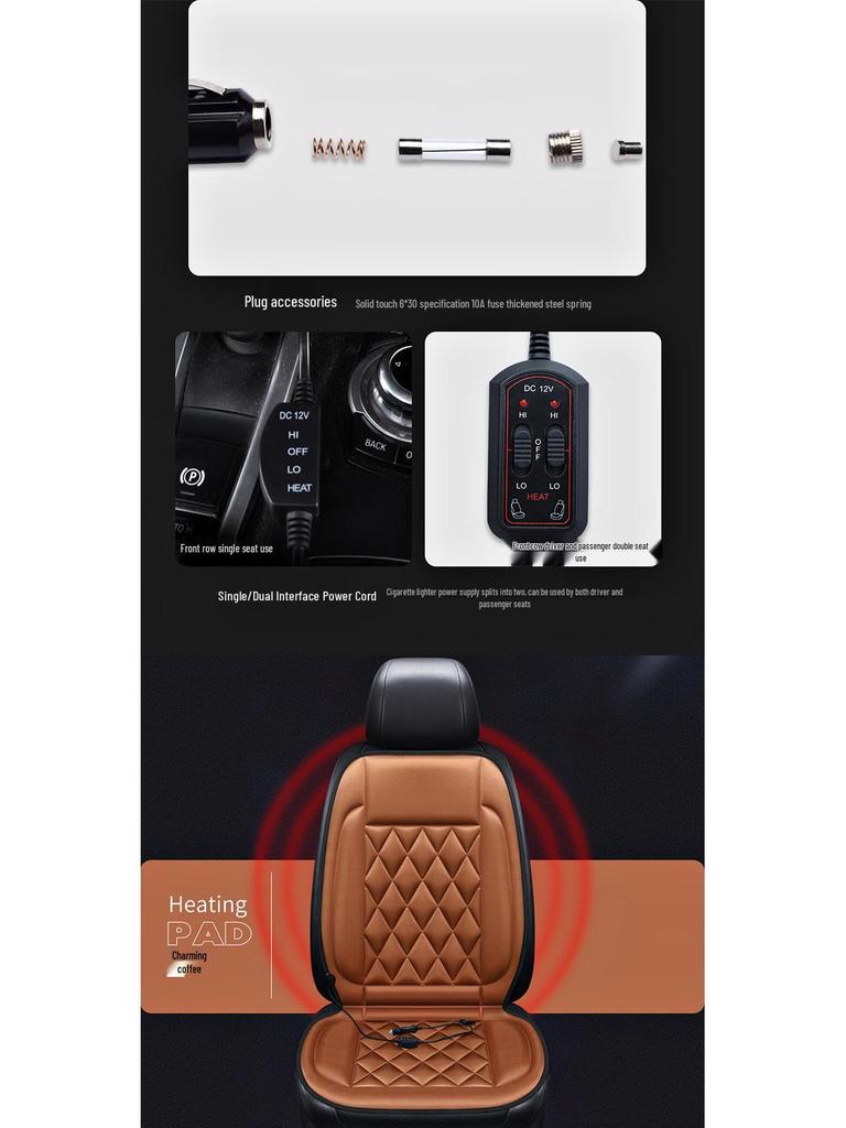 12V Подогреваемая подушка для автомобильного сиденья со спинкой - Теплый чехол на сиденье для осени и зимы