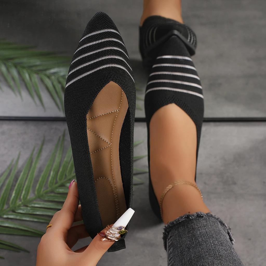 Fashion New Women's Shoes High Quality Pointed Toe Shallow Mouth Women's Flat Shoes Cloth Slip-on Flat Heel Women's Flat Shoes