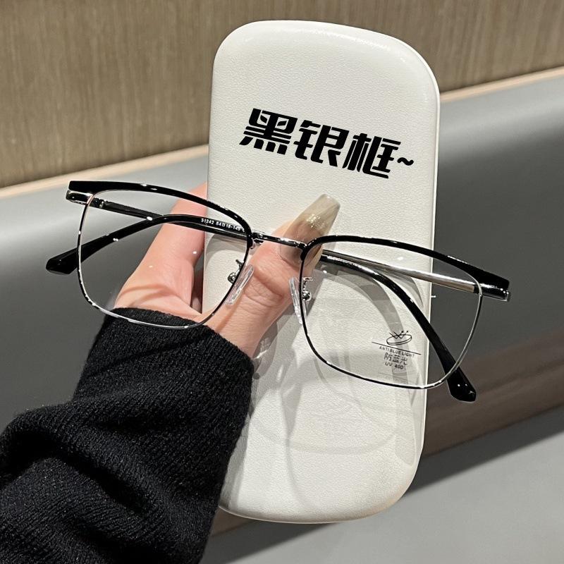 Очки в полуоправе, мужские оправы в черной оправе, линия бровей, женские очки с плоским большим лицом, ретро-брови с текстурой дерева, близорукость, оправа для глаз.