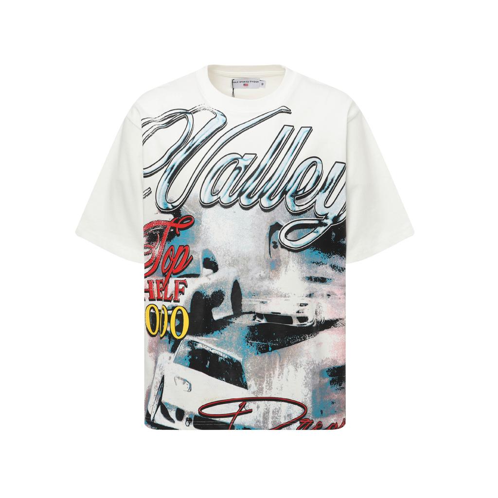 2025 American trendy brand Vall washed old printed short-sleeved hip-hop loose street fashion T-shirt for men and women
