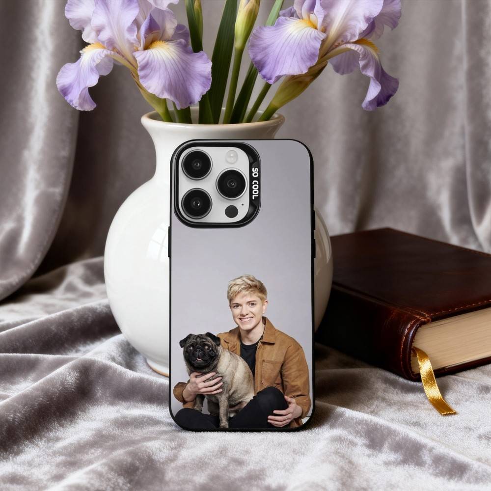 КРУТЫЙ Чехол для телефона M-Mae M-Martin Актриса Для iPhone17,16,15,14,13,12,11 Plus,Pro Max Черный Конфетный Посеребренный Чехол