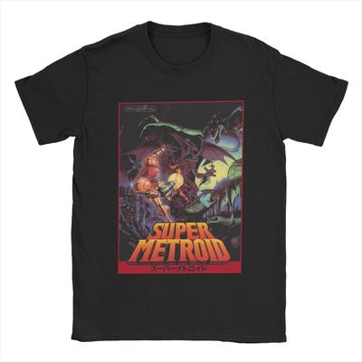Футболка Super Metroid для мужчин, хлопковые винтажные футболки с круглым вырезом, футболки с коротким рукавом, классические