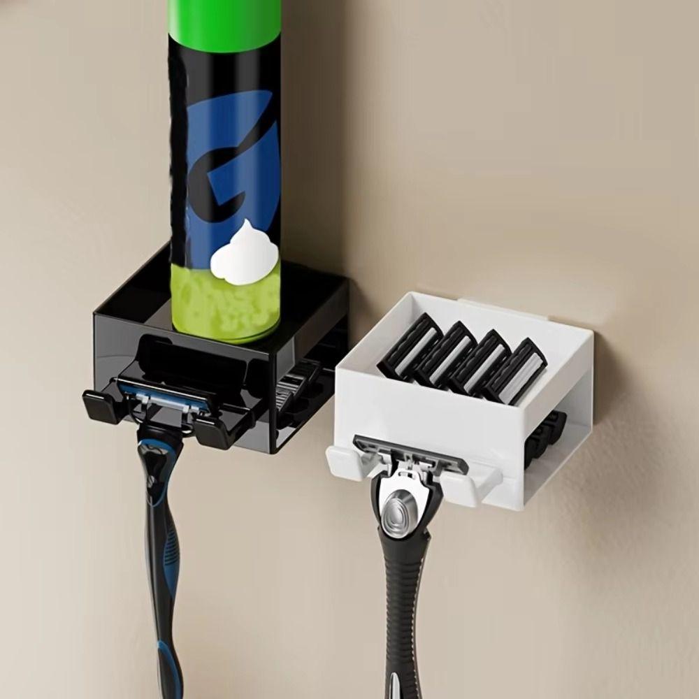 Multi-Functional Shaver Storage Rack Damage-Free 3-in-1 Shaver Hook Razor Storage Holder Shower