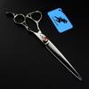 7.0 Inch Professional Hairdressing Scissors With Hollow Handle Human Pet Grooming Straight Cutting Shears