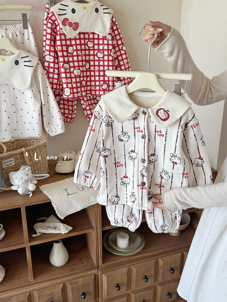 88277 Девочки Велюровый Пижамный Комплект - Новая Осень/Зима 2025 Домашняя Одежда для Детей